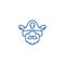 Pirate line icon concept. Pirate flat  vector symbol, sign, outline illustration.