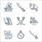 pirate line icons. linear set. quality vector line set such as sword, compass, beer, pirate, skull and bones, pirate, hat, blade