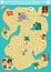 Pirate maze for kids with tropical treasure island and cute kid pirates. Treasure hunt preschool printable activity. Sea