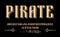 Pirate Medieval font type, corsair typeface script