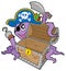 Pirate octopus with chest