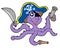 Pirate octopus with sabre