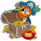 Pirate opening treasure chest