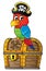 Pirate parrot on treasure chest topic 1