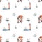 pirate party, seamless pattern in pirate nautical style