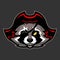 Pirate raccoon mascot, Sport or esports racoon logo emblem