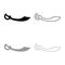 Pirate saber Cutlass icon outline set black grey color vector illustration flat style image