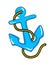 Pirate sailing vessel anchor vector icon