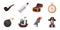 Pirate, sea robber icons in set collection for design