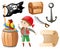 Pirate set with many items and pirate