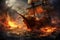 Pirate Ship in Battle: Chaotic Moments