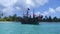 Pirate ship at the caribbean sea