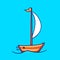 Pirate ship cute vector illustration