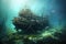 pirate shipwreck partially submerged in water