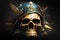 Pirate skull background. Generative AI.