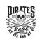 Pirate skull, swords t-shirt print, skeleton flag