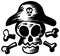 Pirate symbol with skull wearing hat