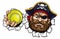 Pirate Tennis Ball Sports Mascot Cartoon