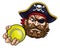 Pirate Tennis Ball Sports Mascot Cartoon