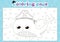 Pirate themed coloring page for kids with cute animal character whale