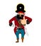 Pirate thumbs up. filibuster winks emoji. buccaneer cheerful. Vector illustration