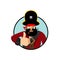 Pirate thumbs up. filibuster winks emoji. buccaneer cheerful. Vector illustration