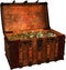 Pirate Treasure Chest, Coins, Isolated