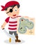 Pirate with Treasure Map