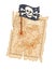 Pirate treasure map with coordinates, pirate flag, skull crossbones and old ancient earth
