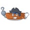 Pirate wooden boat in the cartoon shape