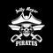 Pirates black vector flag with Jolly Roger symbol