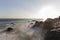 Pirates Cove Motion Blur Waves at Sunset in Malibu