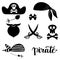 Pirates icons, signs and symbols set.