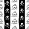 Pirates seamless pattern , black captain Jolly Roger flag background wallpaper, repeatable funny hand painted texture of skull and