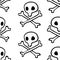 Pirates seamless pattern , black captain Jolly Roger flag background wallpaper, repeatable funny hand painted texture of skull and