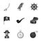 Pirates set icons in monochrome style. Big collection of pirates vector symbol stock illustration