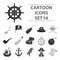 Pirates set icons in monochrome style. Big collection of pirates vector symbol stock illustration