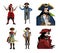 Pirates warriors collection with swords and guns