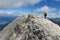 Pirin mountains in Bulgaria, gray rock summit during the sunny day with clear blue sky