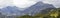 Pirin Mountains panorama, Bulgaria, summer landscape, august 2020