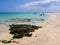 Pirogues moored on white sand beach, Nosy Ve island, Indian Ocean, Madagascar