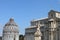 Pisa Baptistery, Cathedral and Fontana dei Putti or Fountain with Angels . Tuscany Italy