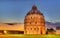 The Pisa Baptistry of St. John in the evening