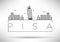 Pisa City Line Silhouette Typographic Design