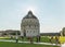 PISA, ITALY - SEPTEMBER 27, 2016: San Giovanni Baptistery behind the cathedral in Pisa