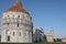 Pisa, PI, Italy - August 21, 2019:  famouse Leaning Tower and bi