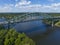 Piscataqua River Bridge aerial view, Portsmouth, NH, USA