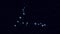 Pisces constellation, gradually zooming rotating image with stars and outlines