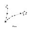 Pisces Zodiac constellation. Vector illustration in the style of minimalism. The symbol of the astrological horoscope. Black stars