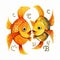 Pisces zodiac sign vector image, illustration design icon, wallpaper, stars, night, Generative AI